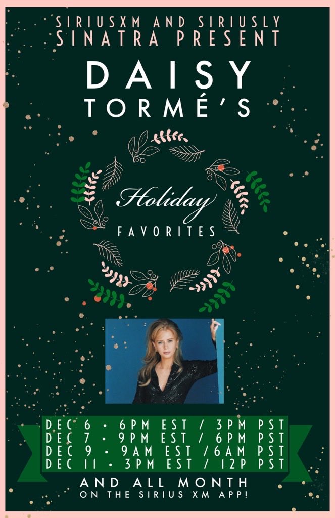 daisytorme's tweet photo. Hey, ⁦⁦@georgehahn⁩ ! Happy Holidays! FER ME a retweet from you would be the tops. #SiriuslySinatra #SiriusXm #GoodMorning! https://t.co/k05xcYgT1B