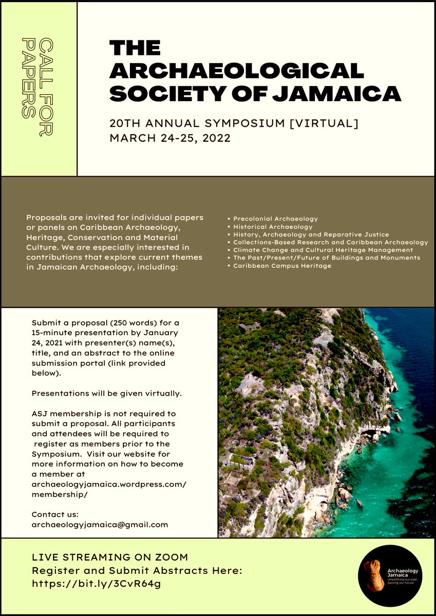 archaeology_ja's tweet photo. Proposals are now being accepted for the ASJ’s 20th annual symposium slated for March 24-25, 2022 🥳

Registration and submissions: https://t.co/nfyAmkHwTq

We welcome papers on #Archaeology #materialcultre #History #heritage #conservation and more!

See our flyer for more info! https://t.co/rU2AnuEmu2