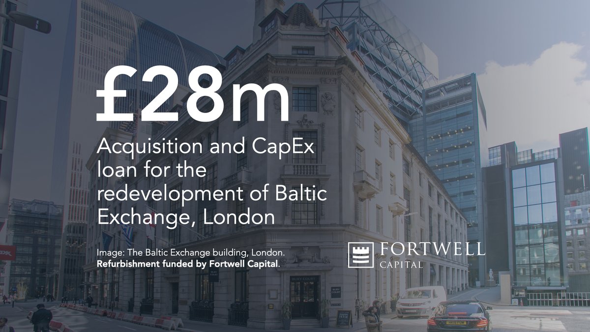 Fortwell's latest £28.1m loan to Argo Real Estate and The Townsend Group will support the redevelopment of the Baltic Exchange Building, in the City of London.
 
Read more in @EGPropertyNews <a href="/alexmdaniel/">Alex Daniel</a> &gt; egi.co.uk/news/fortwell-…
