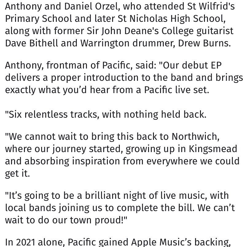 pacificofficial's tweet image. Read all about it! 🗞 Big love to @NorthwichNews &amp;amp; @JessicaFWG for the beaut write-up on our gig this Thurs night at @saltydogpub 🖤 Can’t wait to bring our #youdontknowpacific tour to the homeland!! 🛸

GRAB TICKETS NOW 👉 bit.ly/3xVnFY4