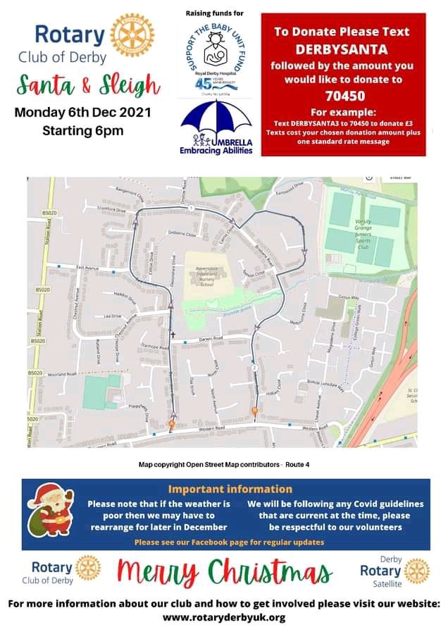 The Rotary Club of Derby, UK (@rotaryderby) on Twitter photo Our first tour around #Mickleover tonight starting at 6pm. Santa and his elves are collecting for <a href="/UmbrellaDerby/">Umbrella Derby</a> and @of_derby . Also visit derbysanta.co.uk to book your personalised Santa letters and video messages. Our first tour around #Mickleover tonight starting at 6pm. Santa and his elves are collecting for <a href="/UmbrellaDerby/">Umbrella Derby</a> and @of_derby . Also visit derbysanta.co.uk to book your personalised Santa letters and video messages.