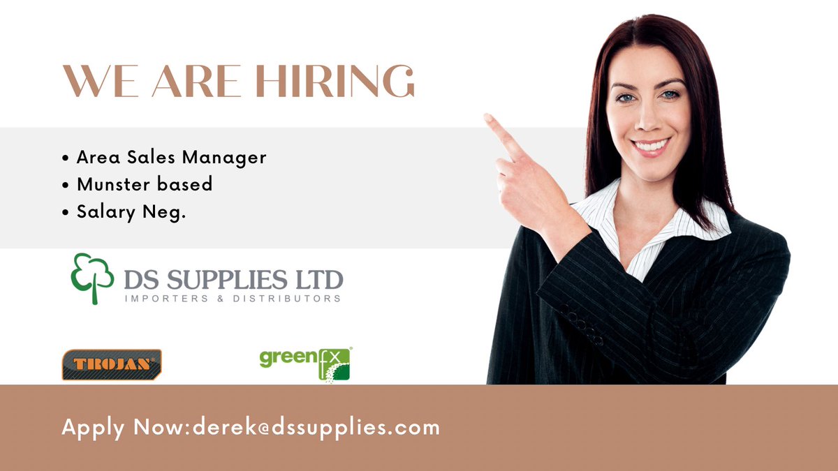 dssupplies's tweet photo. Recruiting for a Area Sales Manager🙌 #jobsfairy #corkjobs #dssupplies #trojan #greenfx #munsterjobs #salesrepjobs #salesjob #jobs #hiring #cork #salesforce #business #gardening #flooring #homeimprovement https://t.co/aYm3hiKqya