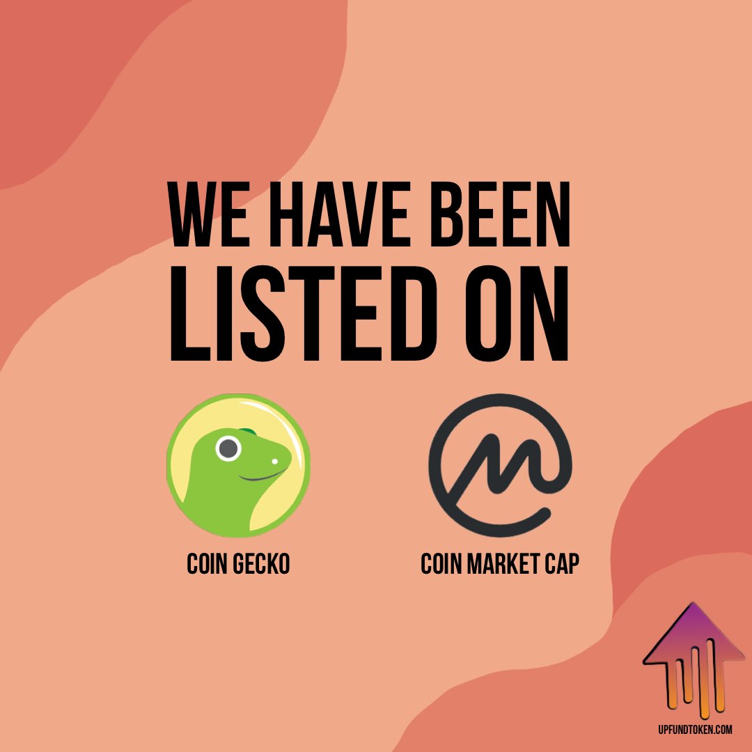 Upfund_Official's tweet photo. We are beginning our week with exciting news! UpFund is now live on @coingecko and @CoinMarketCap! 

#upfund #crypto https://t.co/ogUgNNyQ9F