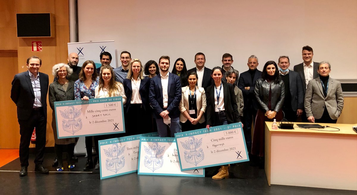 FX_EP's tweet photo. 🏆 Félicitations à @inclusivebrains (1er prix), #Hiperssys (2e prix), @beyond_aero (3e prix) et #SmartBack (prix coup de cœur), projets lauréats du Prix X-Impact Tech 2021 ! 
#innovation #impact #entrepreneuriat 
➡️ https://t.co/PAYjZCggN8 https://t.co/23ha4BHysG