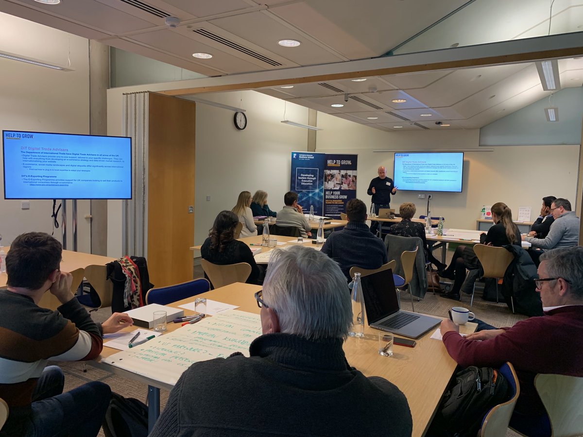 NottmUniBschool's tweet photo. Brilliant to welcome our third #HelptoGrow cohort onto campus today for their first face-to-face session of the Programme!

Today's seminar covered Internationalisation, Digital Strategy and Market Development, using @FresherLiving as a case study 🍃

@beisgovuk @bizsupportgovuk https://t.co/wJv0v1OUGA