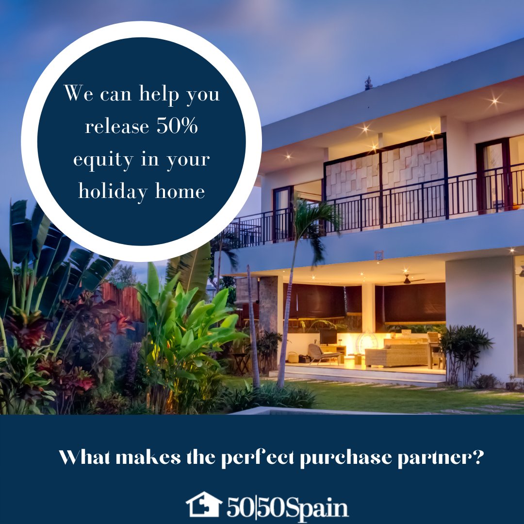 Have the new #Brexit laws got you wanting to release some equity in your #holidayhome?

We can help you release 50% #equity by pairing you with a purchase partner, who can also help with 50% of the maintenance costs!

Fill out our questionnaire now
5050spain.com