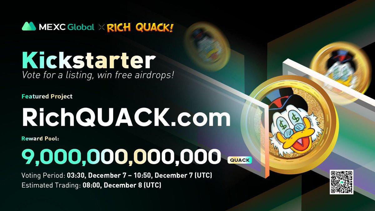 ZachBoychuk's tweet photo. Followed @RichQuack Since June, if I bought $100 of $QUACK in June, it would be $500k Now! Well It's not too late. They are listing on @MEXC_Global in 2 days! Filling up my bag #Crypto  #cryptocurrency DYOR https://t.co/yppjAlABUH