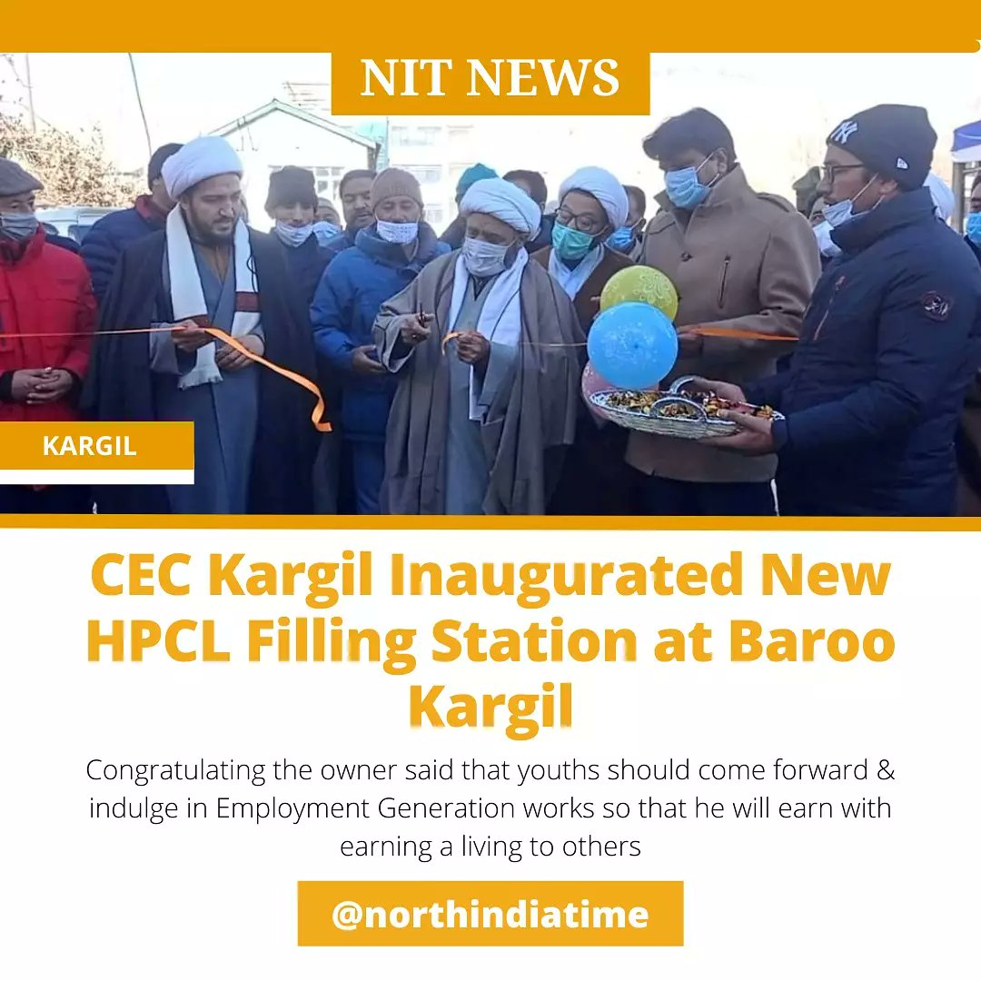 NorthIndiaTimes's tweet photo. CEC Kargil Inaugurated New @HPCL Filling Station at #Baroo #Kargil https://t.co/M5tCVq8pWG