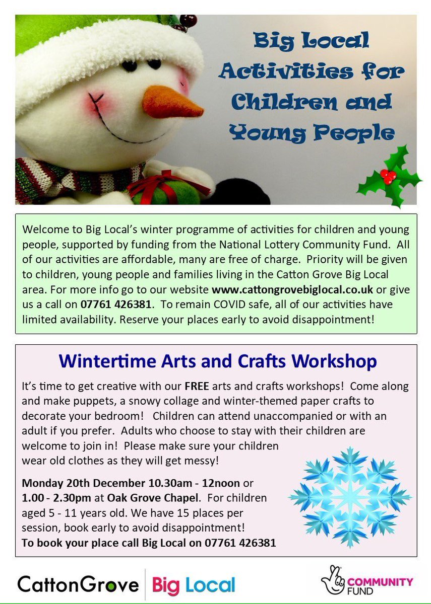 GroveLocal's tweet photo. Take a look at our Christmas activity leaflet. The activities are fun and free of charge. https://t.co/C5OSNtTgee