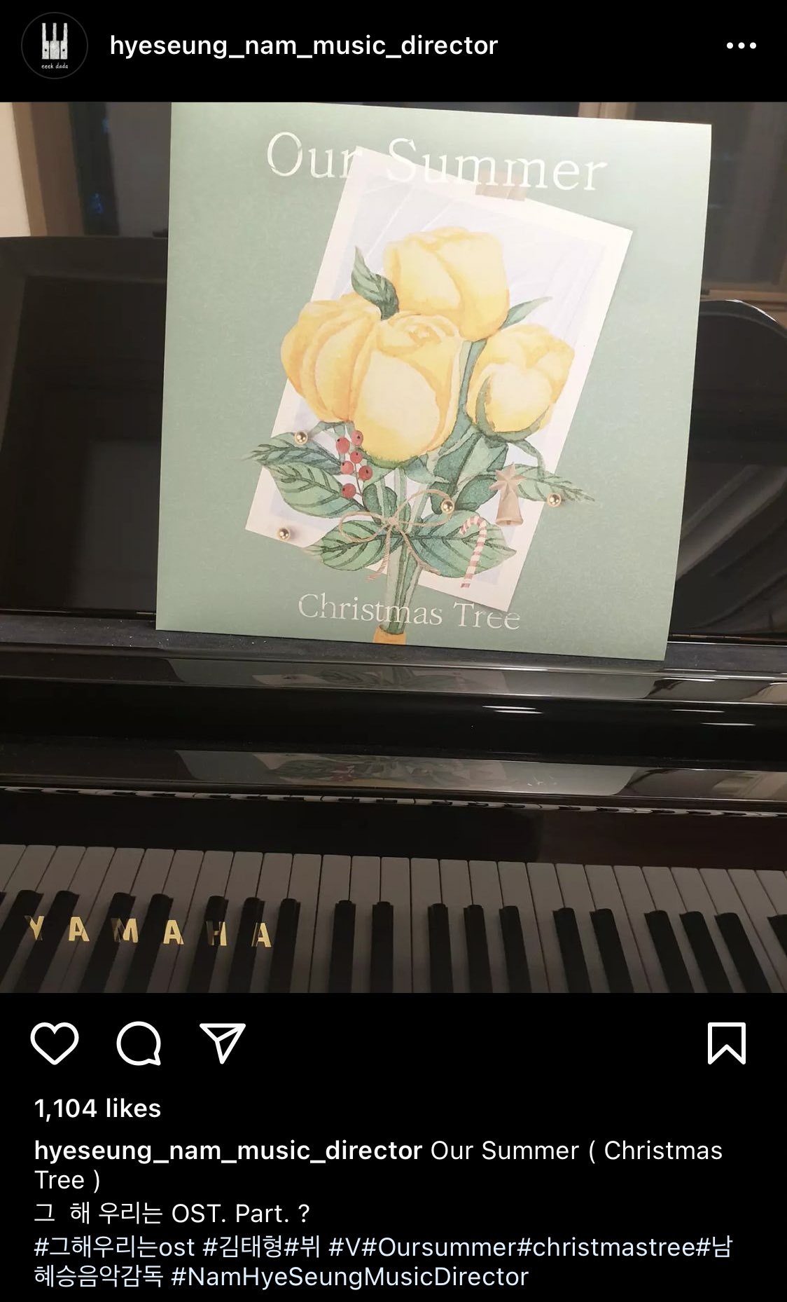 taehyung pics⚡️ on Twitter "[ IG ] Music Director Hye Seung Nam posted