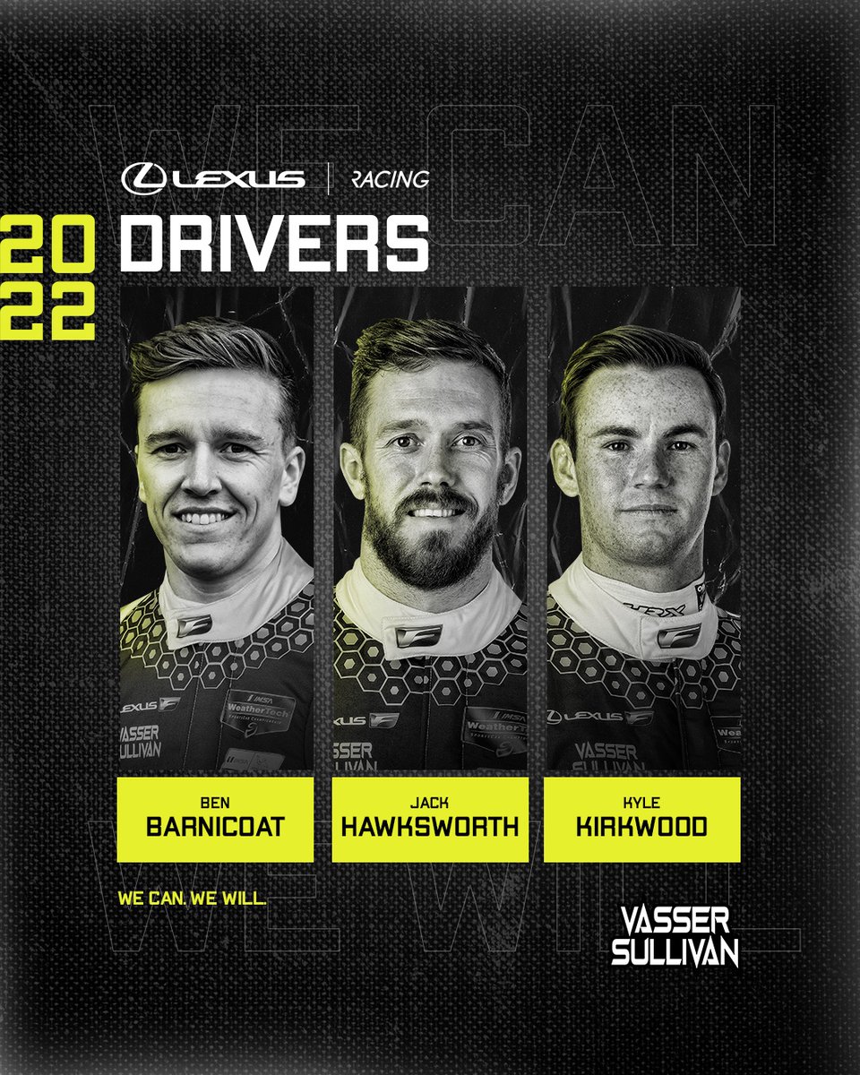 jackhawkrace's tweet image. 2022! Stoked to line up in @IMSA GTD Pro alongside @BenBarnicoat  @KKirkwoodRacing and all the @vassersullivan lads. Time to put in the work and get after it! @lexusracingusa #lexus #fperformance