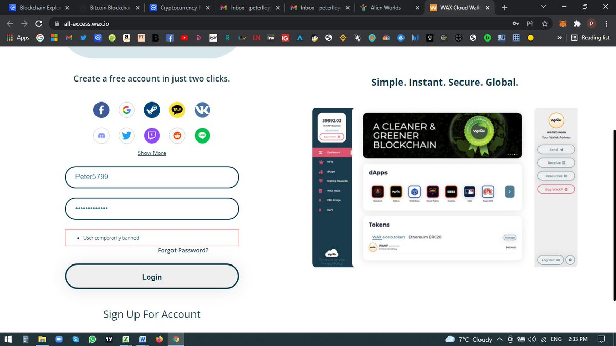 Peter57991's tweet photo. @WAX_io Hello, I am trying to log into my wallet so that I can use it, however it is saying that I am temporarily banned, for no reason at all?!

Can you advise and me ASAP as trying to use it. https://t.co/MrydeNdrNT