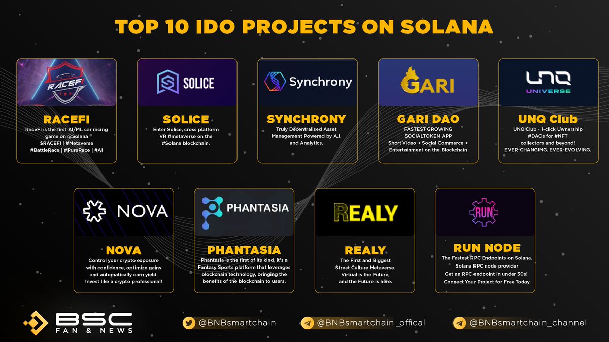 🌈🌈This is a project that you expect most this month. 
If I miss any fanstactic projects, then help me to add .

Chat :
t.me/BNBsmartchain_…

Ann : 
t.me/bnbsmartchain_…
#ICO #IDO #IEO
