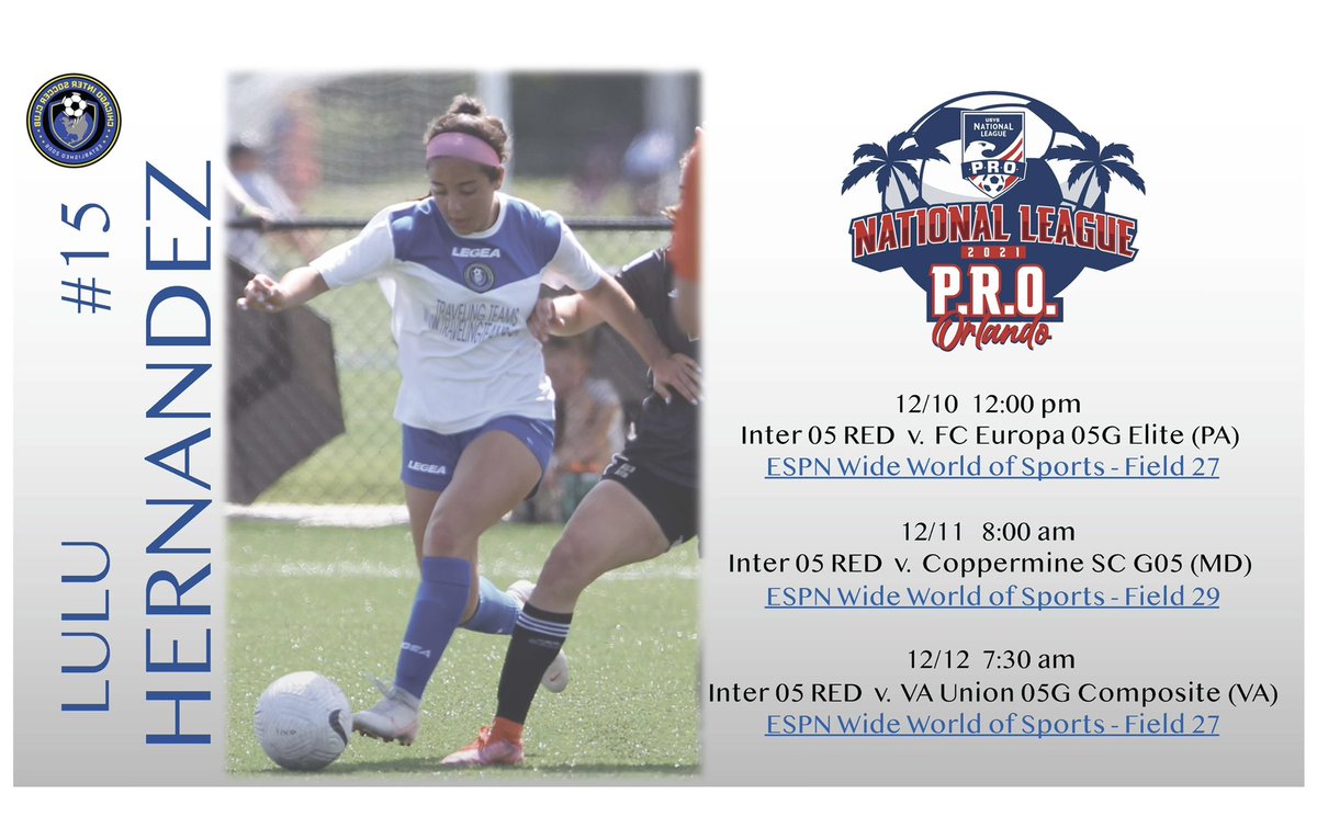 lhernandez1515's tweet photo. Sooo excited for National League P.R.O. in Orlando this week! Coaches, come watch us play!
#ChicagoInter05Red
@chiINTER @USYouthSoccer @NationalLeague @ImCollegeSoccer @TopDrawerSoccer @Neno_Footy11 

https://t.co/WgCrpUaxPa https://t.co/H4KFoCp611