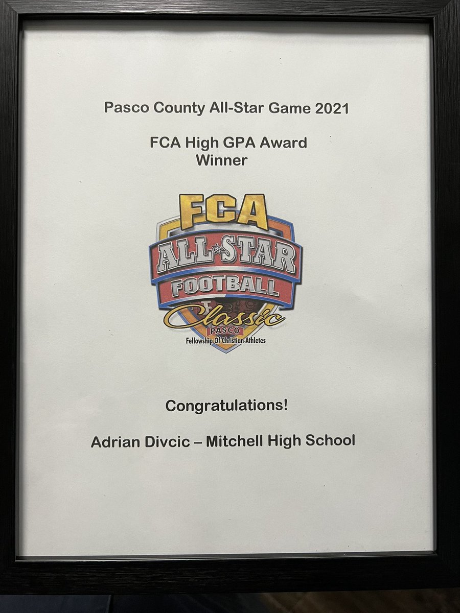 Great honor to be recognized for my academic success as a football player. <a href="/PascoCountyFB/">PascoCountyFB</a> <a href="/avillamarzo/">Andrea</a> <a href="/coachaschmitz/">Andrew Schmitz</a>