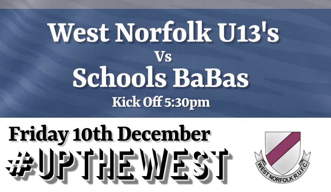 WestNorfolk_RFC's tweet image. ⭐️🏉 This Friday come and support the future stars of rugby 🏉⭐️ 

West Norfolk U13’s will play against a BaBas squad made up of players from local schools. It’s such a fantastic opportunity to play competitive rugby and we are excited to host and support all players.