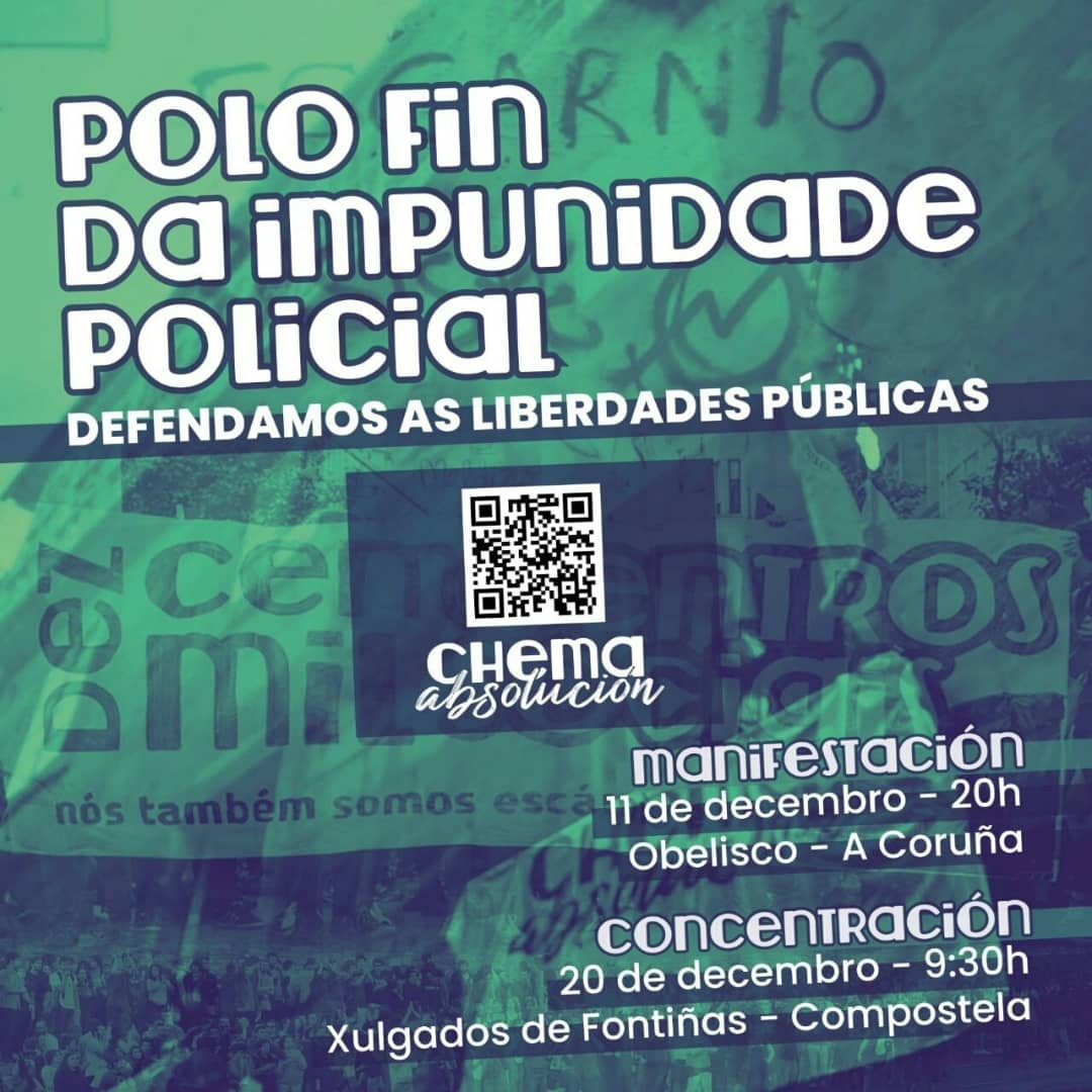 GzMadia's tweet photo. 📢A solidariedade é a nossa força. Do centro social apoiamos as mobilizaçons do 11 e 20 de dezembro em apoio a Chema Naia. #chemaabsolucion https://t.co/kNivoWP7oP