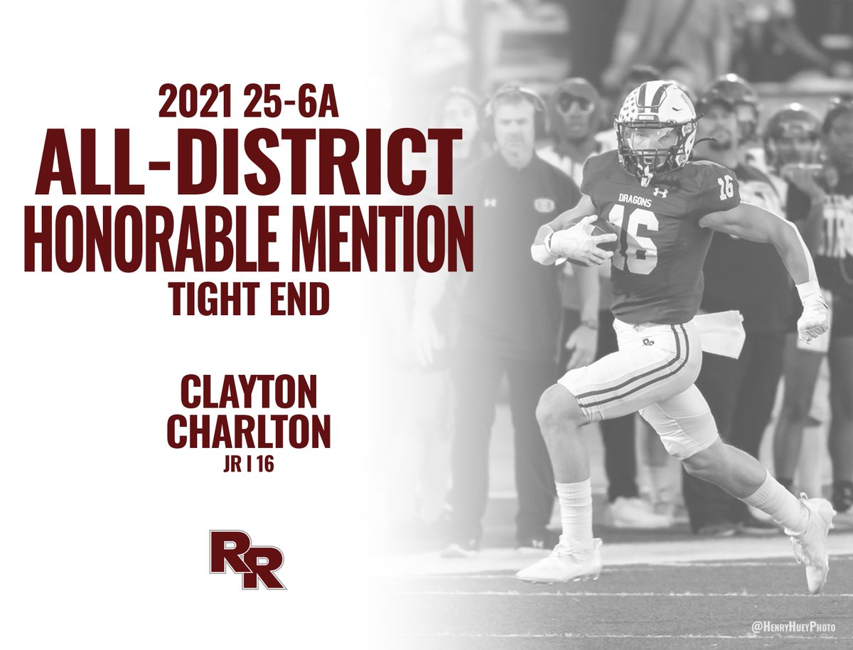 Congratulations to <a href="/Ccharlton_8/">Clayton Charlton</a>  on being named Honorable Mention Tight End for District 25-6A. 

#Brotherhood   #BREAL