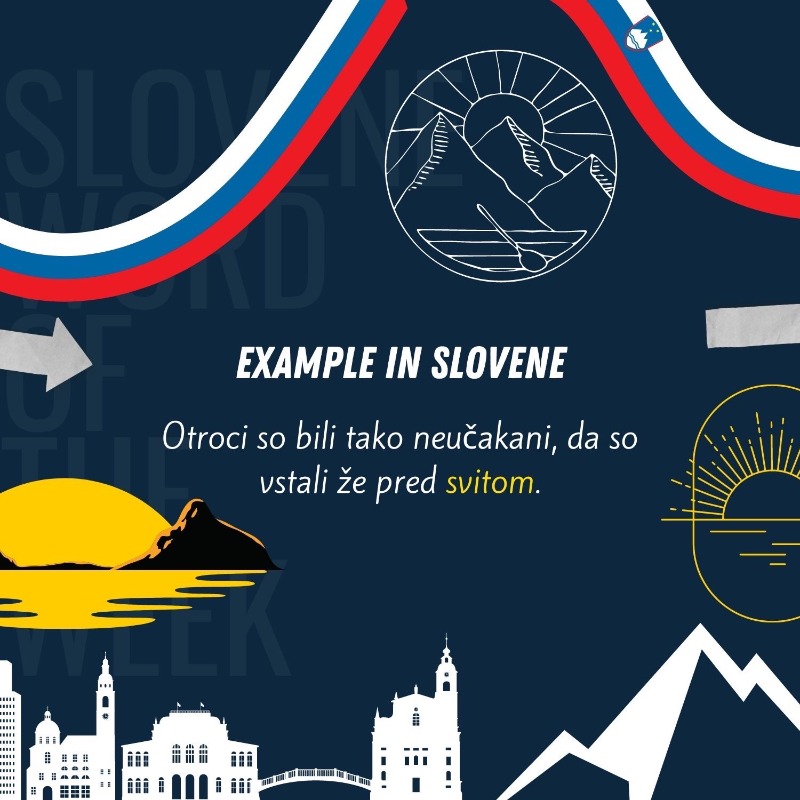 EUInterpreters's tweet photo. #Svit is our #SloveneWordOfTheWeek 🌅 🌞
Take a look 👉 to discover what it means!
Don't forget to join us each Monday for a new word in Slovenian! ✨
@EKvSloveniji @EU2021SI