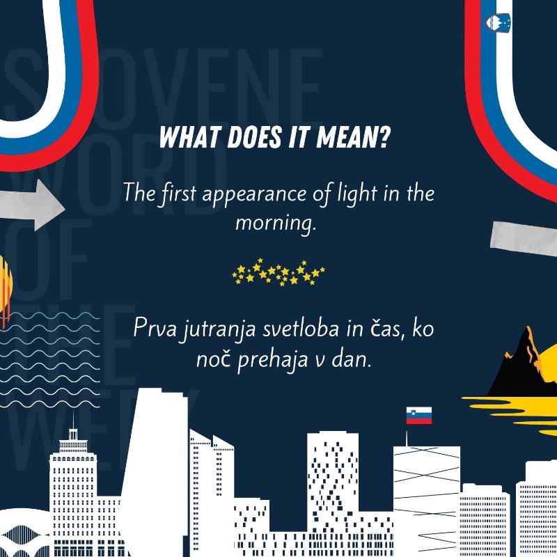 EUInterpreters's tweet photo. #Svit is our #SloveneWordOfTheWeek 🌅 🌞
Take a look 👉 to discover what it means!
Don't forget to join us each Monday for a new word in Slovenian! ✨
@EKvSloveniji @EU2021SI