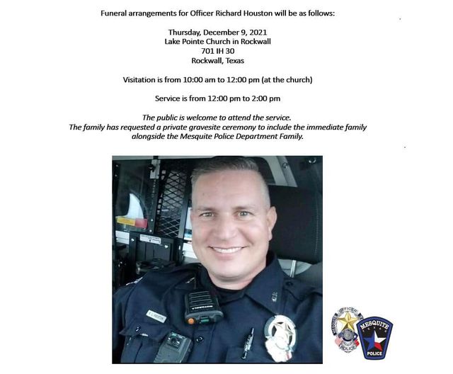 City of Mesquite, TX on Twitter "Funeral arrangements for Officer Richard Houston will be as