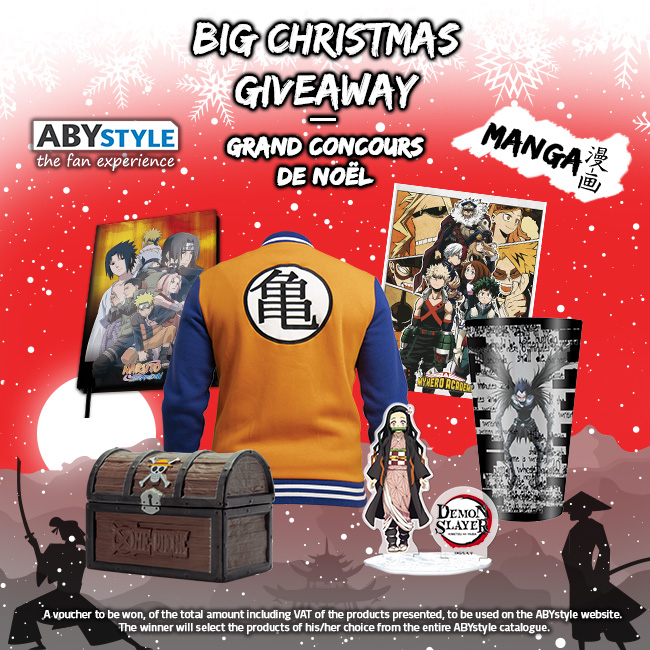_ABYstyle's tweet image. 🇫🇷 #CONCOURS NOËL🎄
Chaque semaine #ABYstyle met à l’honneur un de vos univers préférés ! 😍
Célébrons les #mangas cette semaine ! 

🇬🇧 CHRISTMAS #GIVEAWAY 🎄
Every week ABYstyle celebrates one of your favourite universes ! 😍
We&apos;re celebrating mangas this week! 

➡ RT + FOLLOW