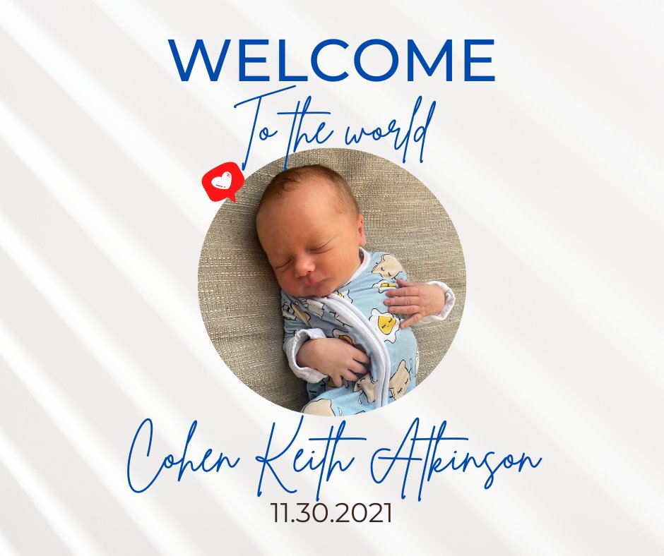 TrobecsBus's tweet photo. On 11.30.2021 our Becca welcomed her son, Cohen Keith into the world! We are thrilled to have a new member in our Trobec’s family and can’t wait until we can have him visit us at the office. Congratulations Becca and Cameron! That is one beautiful baby boy! https://t.co/0FGCEisiN2
