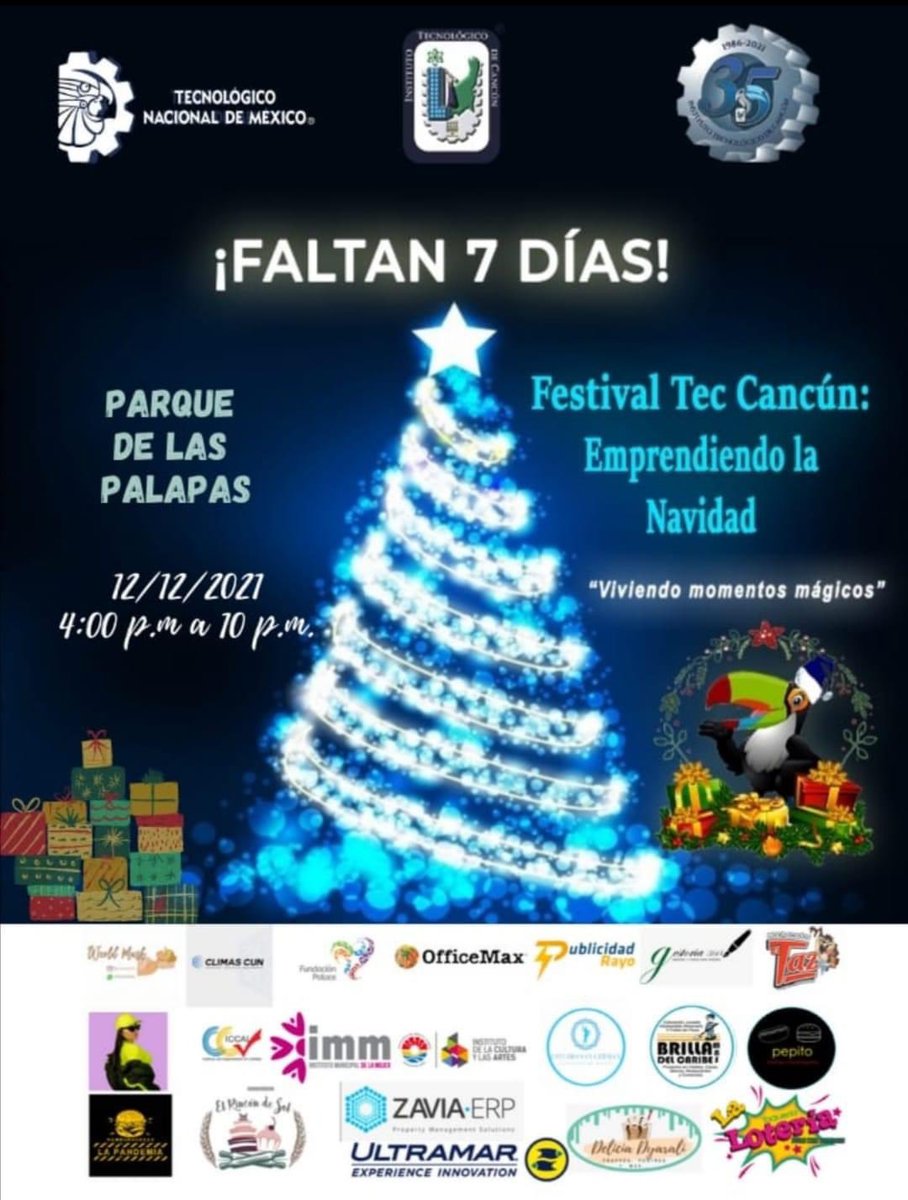 Shaeily Medina (@shaeilymedina) on Twitter photo Cada ves falta menos!! Los esperamos al festival Tec Cancún #emprendiendolanavidad 🎄🙌🏻✨
<a href="/omaralpuche/">omar alpuche leal</a>
<a href="/AmeBric/">A M E</a>
<a href="/MelvyMay/">Melvy Manaly May Villa</a>
<a href="/lauraal13308177/">laura alvarez</a> Cada ves falta menos!! Los esperamos al festival Tec Cancún #emprendiendolanavidad 🎄🙌🏻✨
<a href="/omaralpuche/">omar alpuche leal</a>
<a href="/AmeBric/">A M E</a>
<a href="/MelvyMay/">Melvy Manaly May Villa</a>
<a href="/lauraal13308177/">laura alvarez</a>