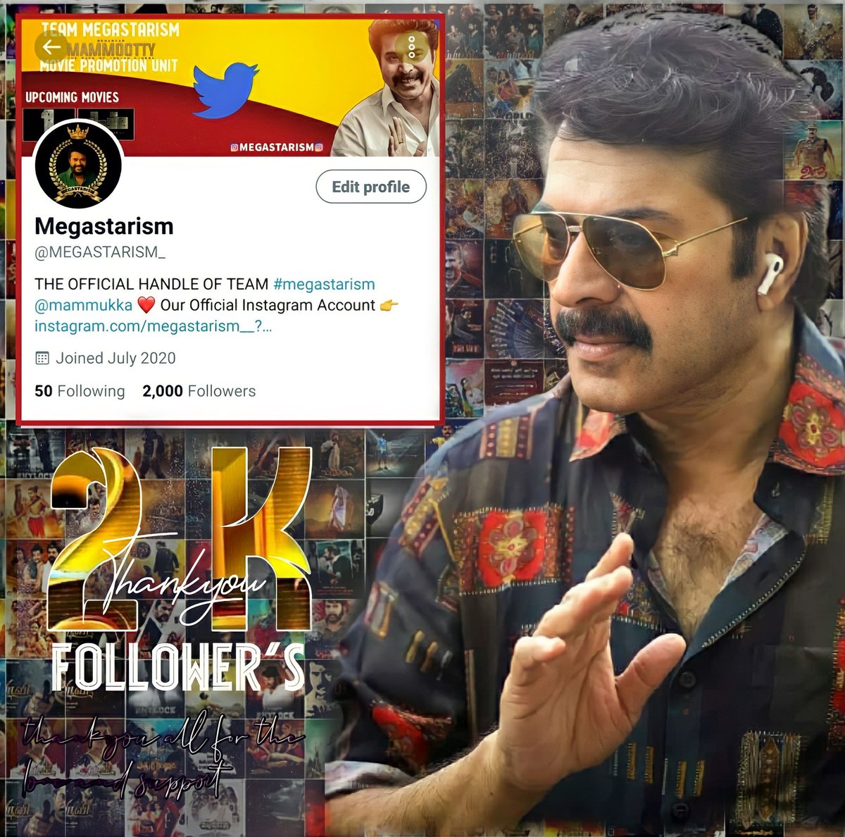 MEGASTARISM_'s tweet photo. Reached 2K follower's 😊 thankyou everyone ❤️🤗
.@mammukka #NanpakalNerathuMayakkam
#Mammootty #BheeshmaParvam https://t.co/Gyr1SYG4OW