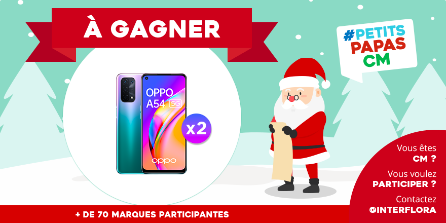 free's tweet photo. Nous ajoutons 2 OPPO A54 à la Hotte Petits Papas CM !
🔁RT pour avoir 1 chance de gagner notre lot.
🎅Tweetez #PetitsPapasCM mon plus grand rêve c'est de_______ pour tenter de gagner les 70 lots de la hotte entière.
@Interflora @materielnet @Micromania_Fr @BescherelleFR 
⬇️⬇️ https://t.co/KcPcA6rkoF