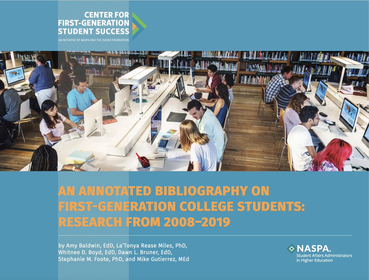 FOR IMMEDIATE RELEASE: Center shares a comprehensive summary of research on #firstgen students. Thank you <a href="/amybaldwinplus/">Amy Baldwin</a>, <a href="/DrLTMiles/">La'Tonya Rease Miles ⚡️</a>, Dr. Whitnee Boyd, Dr. Dawn Bruner, Dr. Stephanie Foote, &amp; <a href="/m_gutierrez13/">Mike Gutierrez</a> for this amazing body of work! #FirstgenForward bit.ly/3IjPE8H