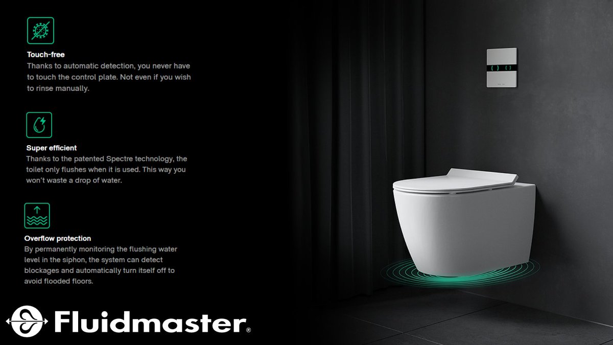 FluidmasterUK's tweet photo. Future proof your flush. #Fluidmaster IPEE is a smart flushing system for toilets and urinals.
#smartflush #touchlesstechnology https://t.co/dGP0cwnmzC
