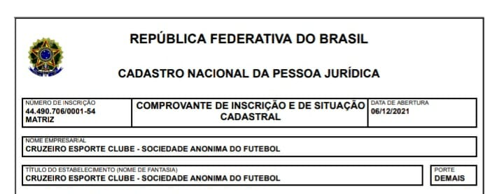 Cruzeiro's tweet photo. 🦊💙 Nosso novo CNPJ nasceu! E nasceu com números interessantes antes e depois da barra.. https://t.co/wUJk0IjbrA