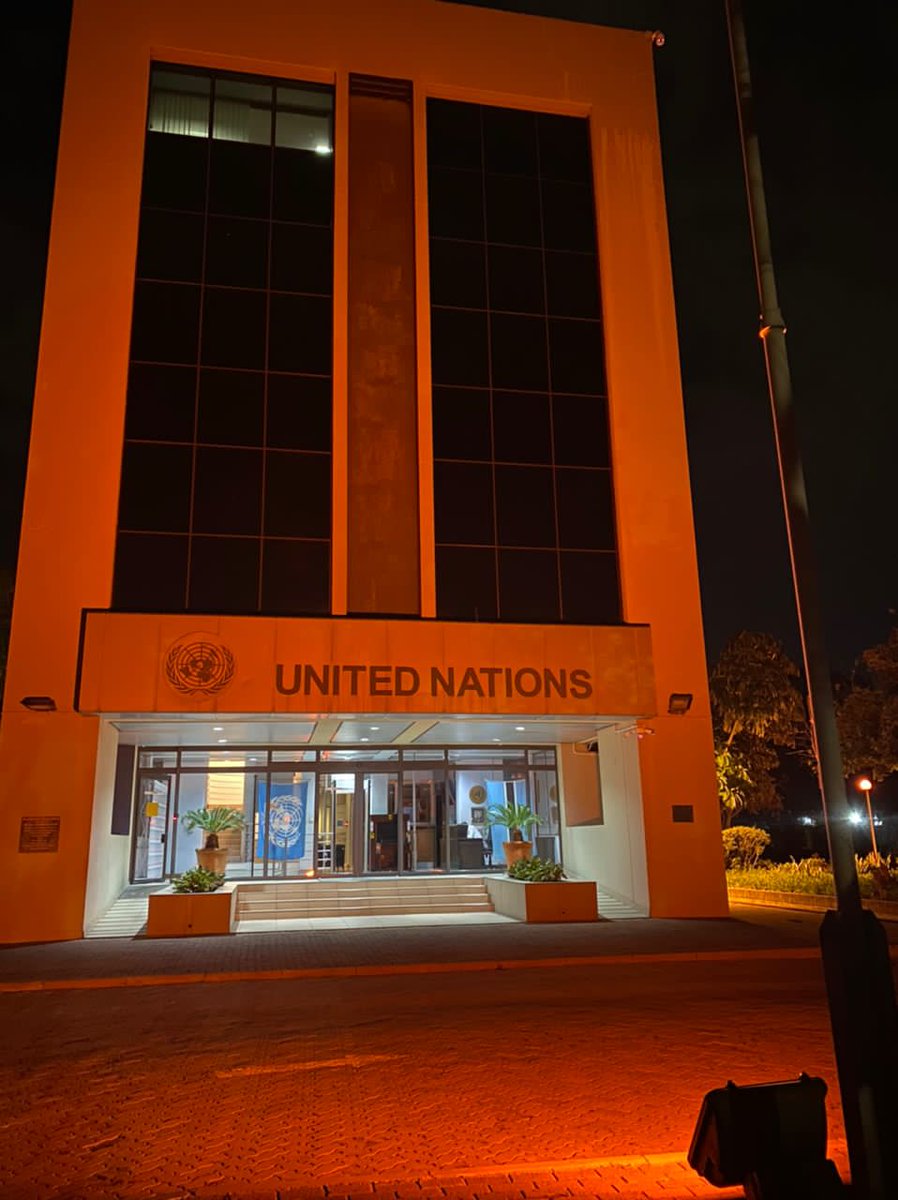 UNDP_Botswana's tweet photo. In line with this year’s 16 Days of Activism against #GBV theme—“Orange the world: End violence against women now!”— We illuminated the UN building in orange in support of the campaign to combat Violence Against Women &amp; Girls
#OrangeTheWorld #16Days https://t.co/0dmwir6g4c