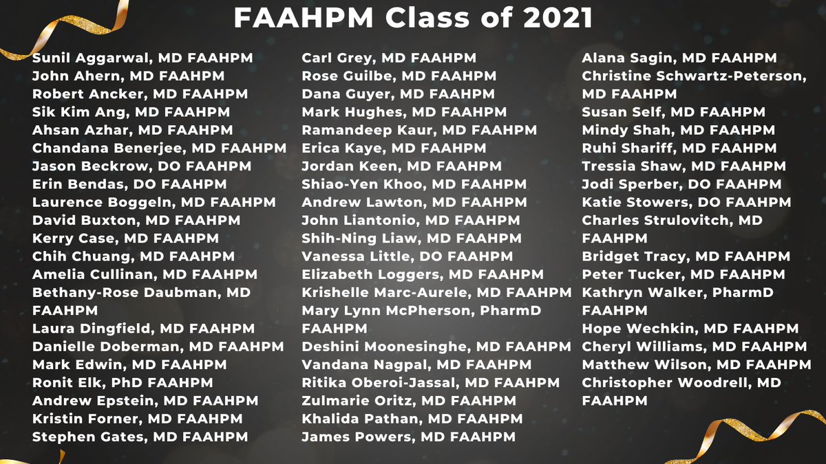 AAHPM's tweet photo. Congratulations to the 58 individuals who met the qualifications for the Academy's highest honor, Fellow of the Academy of Hospice and Palliative Medicine (FAAHPM), achieved by those whose professional activity is devoted to the practice of #hpm #hapc https://t.co/2Tz0Nu6kV3