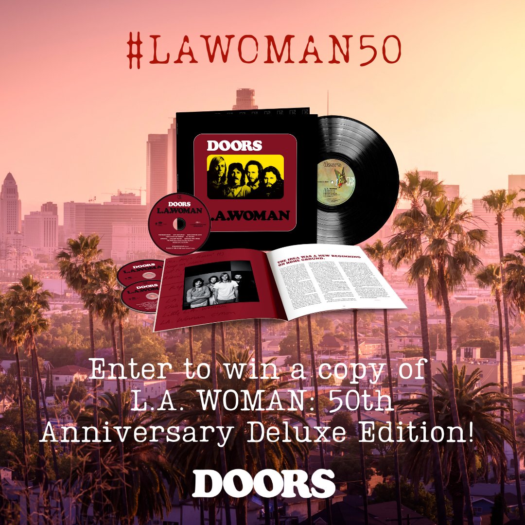 The long awaited 50th Anniversary Deluxe Edition of L.A. WOMAN is finally here! Save the album on Spotify, and you will be entered to win (winner will be chosen on December 20th): found.ee/LAWOMANGiveaway

If you can’t wait, order your copy here: found.ee/LAWoman50thSet

#TheDoors