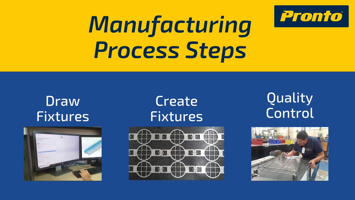 We customize our process for all our clients' particular needs. Our production engineers create a drawing with CAD software to your specifications to determine the best equipment and process to employ.
prontoproducts.com/engineering/ma… 

#QualityMindeset #MetalFabrication #wireproducts