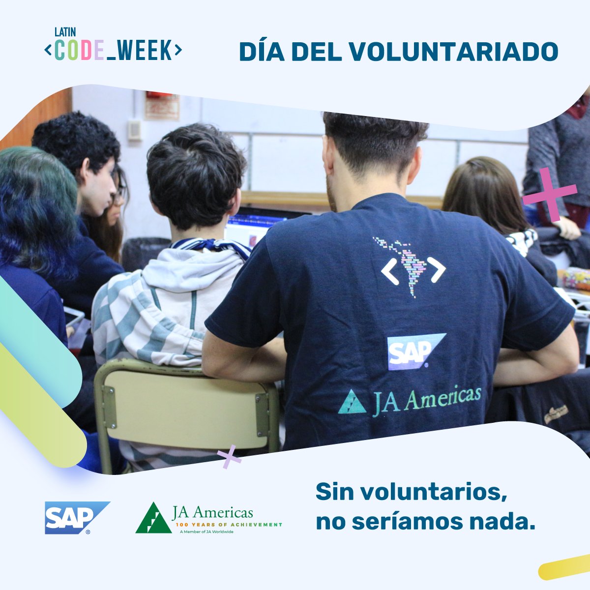 LatinCodeWeek's tweet photo. #DiaInternacionalDelVoluntario
Agradecemos a nuestros voluntarios su valiente trabajo y contribución en cada edición de #LatinCodeWeek 👏🏼
¡Te esperamos el próximo año! 🙋🏽♂️🙋🏽♀️
Para continuar impactando positivamente en la vida de miles de jóvenes de la región. #InspiringYouth https://t.co/YvU07eyDAu