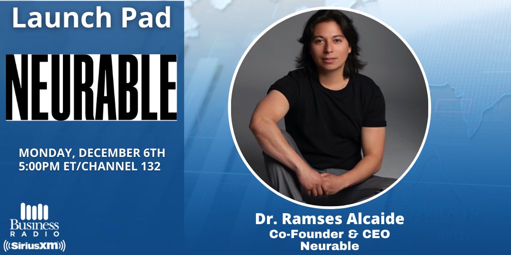SXMBusiness's tweet image. 🚀Launch Pad - TODAY at 5PM ET🚀

@RamsesAlcaide joins @Shasta's @RobConeybeer to discuss @Neurable, a leading neurotechnology company developing brain-reading headphones to learn from human movement and predict intent!

🔊Tune in on #SiriusXM132🔊
