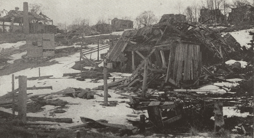 DarrenFisherNS's tweet photo. “Hold up the train. Ammunition ship afire in harbour making for Pier 6 and will explode. Guess this will be my last message. Good-bye boys.”
-Vince Coleman, Train Dispatcher
Dec 6th 1917

📸NS Archives
"Wrecked Houses in Dartmouth, Opposite scene of explosion"
V/F vol. 260 no. 32 https://t.co/VEHtVBUbdY