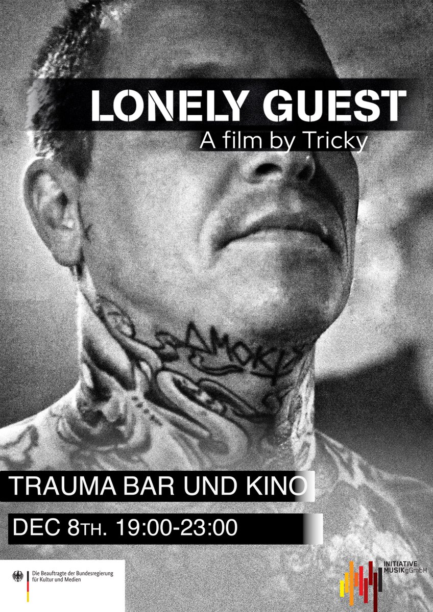 On Wednesday 8th December Tricky presents his self-directed short film ‘Lonely Guest’, with a special screening at Trauma Bar und Kino in Berlin. Limited tickets available at eventbrite.de/e/lonely-guest…