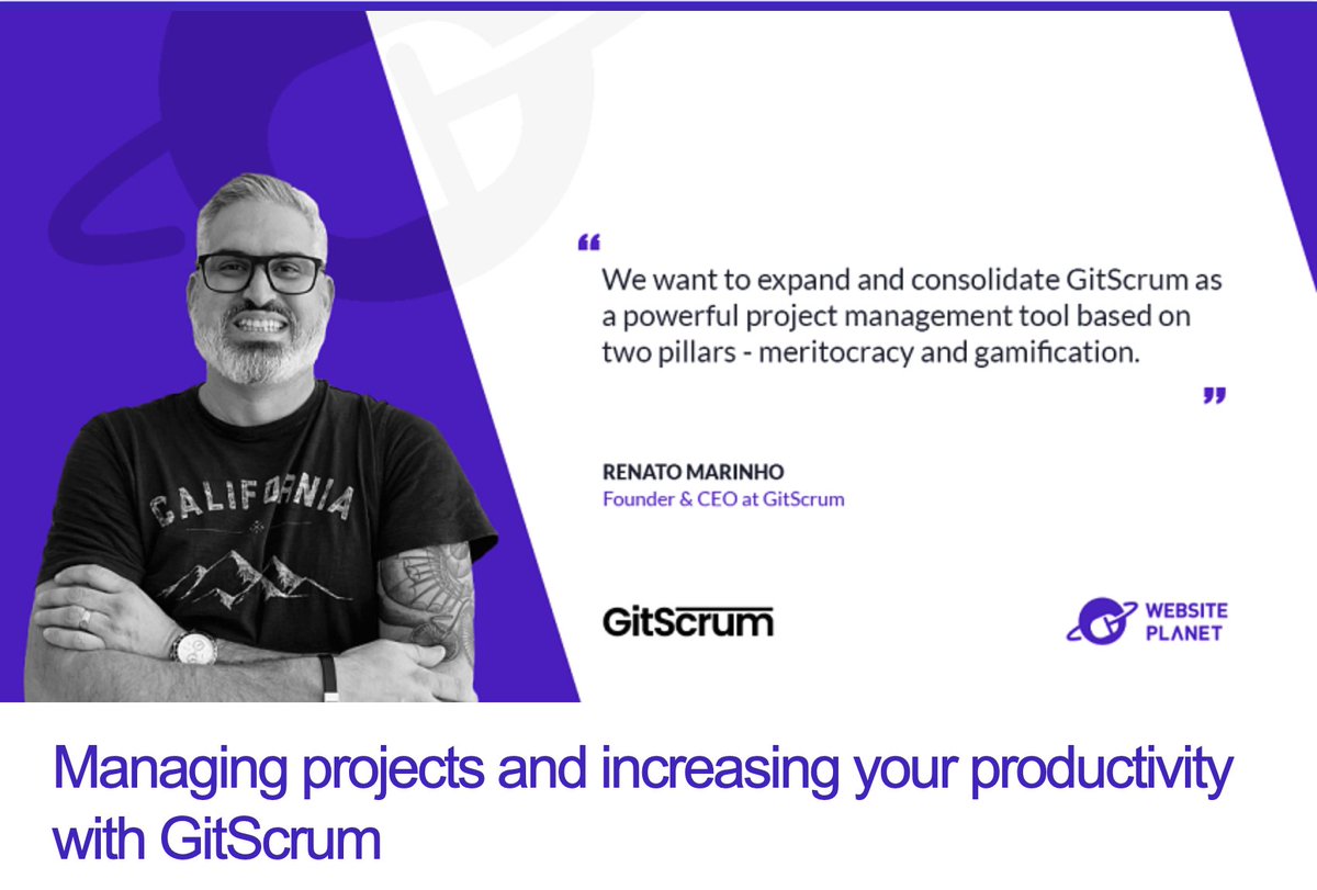 gitscrum's tweet photo. Check out our CEO's interview for @website_planet
https://t.co/45Zer5aqYt #gitscrum #agile #websiteplanet #interview #Productivity https://t.co/qYTQG4O9il