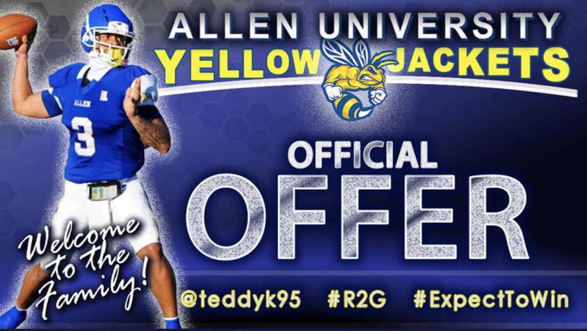 AmariWard4's tweet photo. Blessed To Receive My First Offer From Allen University💛🐝  Thank You @coachmikehayde Go YellowJackets💛🐝‼️ @jayothe1 @CoachKdTheGoat @chrismorant2 @QuintonLaw3 @H2_Recruiting @lwhs_f https://t.co/40vV8a06lZ