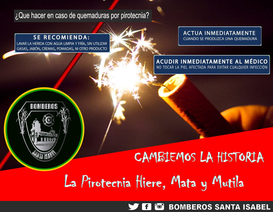 Campaña de no uso de juegos pirotécnicos #CambiemosLaHistoria con el objetivo de concienciar a la ciudadanía de cumplir la prohibición legal del uso de cualquier tipo de explosivos en las tradicionales festividades de diciembre.
Ayúdanos a compartir.
<a href="/BomberosIIIZona/">Bomberos III Zona</a> <a href="/tomebamba/">La Voz del Tomebamba</a>
