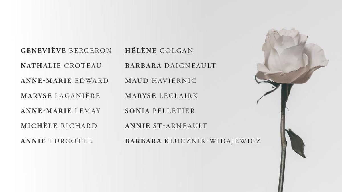 CNSC_CCSN's tweet photo. On the National Day of Remembrance and Action on Violence Against Women, we honour the 14 women murdered in the École Polytechnique de Montréal massacre on #December6, 1989.

We remember them and reaffirm our commitment to end all forms of gender-based violence. https://t.co/TJt3RpyW4Z
