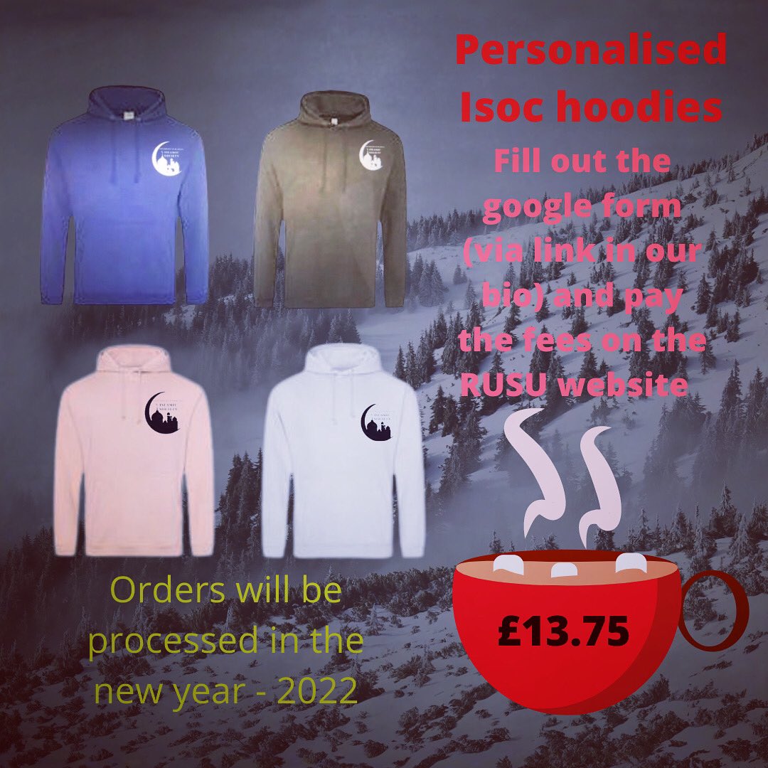 readingisoc's tweet photo. We’re placing orders for ISOC hoodies for the 2021/2022 year. We’re got a variety of options and a range of colours to pick from.

Check the link in our bio to view the options available. https://t.co/Zs3VhiljXa
