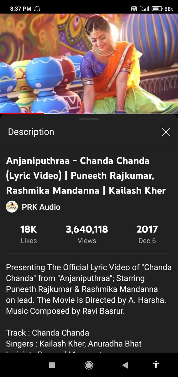 RachitaRamRR's tweet photo. It's 4 years for #ChandaChanda Song From #AnjaniPuthraa
This is always my favorite song
And this is a evergreen song in #KFI
@iamRashmika mam expressions and @PuneethRajkumar sir dance @RaviBasrur music is the main reason for song success
#RashmikaMandanna
#PuneethRajkumar https://t.co/OygCJT5V1r