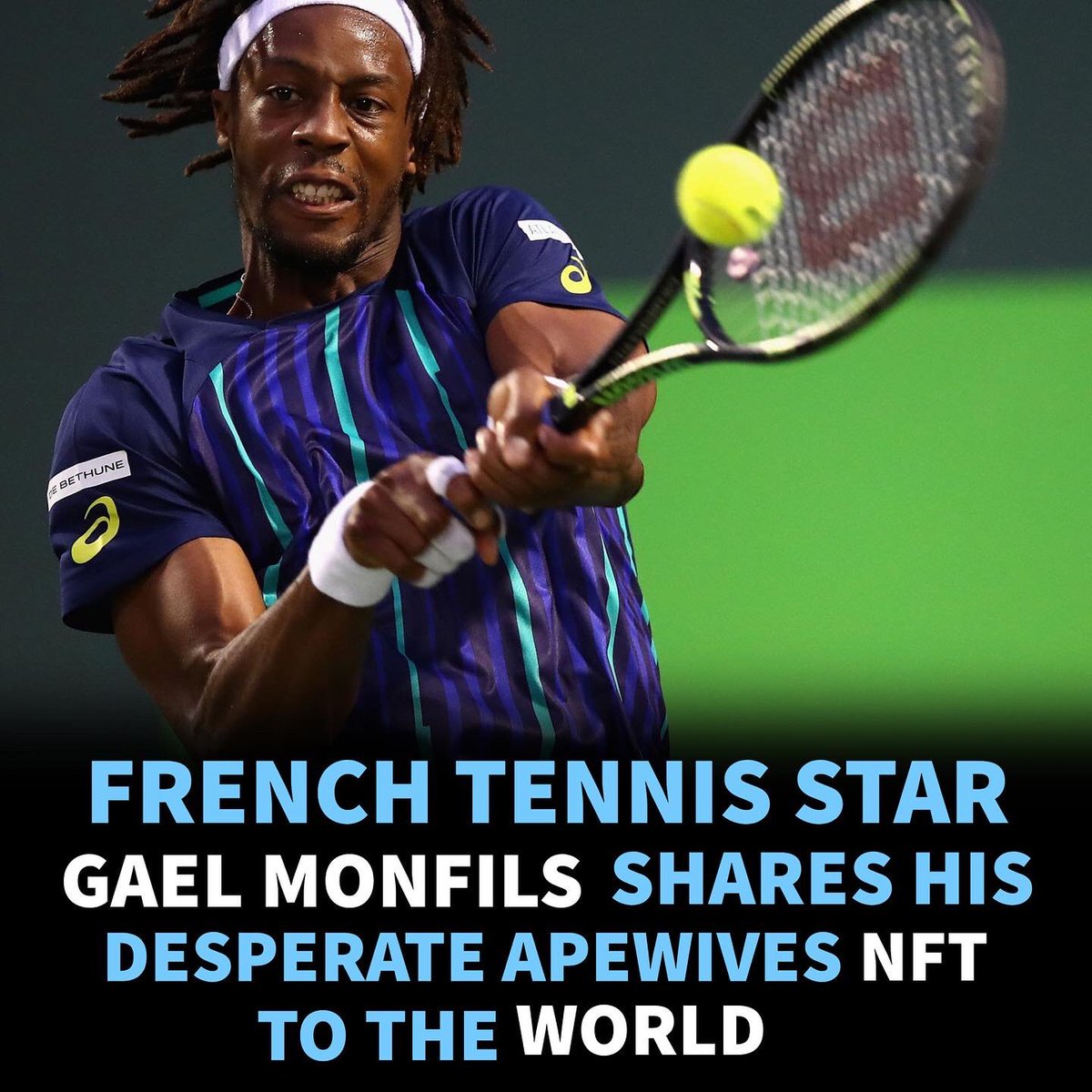 DApeWives's tweet photo. French Tennis Star, @Gael_Monfils now owns Desperate Apewife #2958
-
Gaël Monfils is a French professional tennis star. He is currently the No. 1 French player. He has joined his wife @ElinaSvitolina who is already a Desperate Apewife holder. 
-
#nfts #nftcollector #NFTCommunity https://t.co/AlAz5Vtyl4