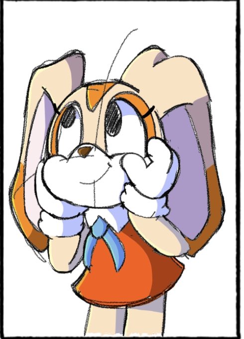CommieBunny94's tweet photo. Trying to keep up drawing. Tired week just nothing but sketch. But anywho here’s cream the rabbit sketch https://t.co/MIe8DiSo7C