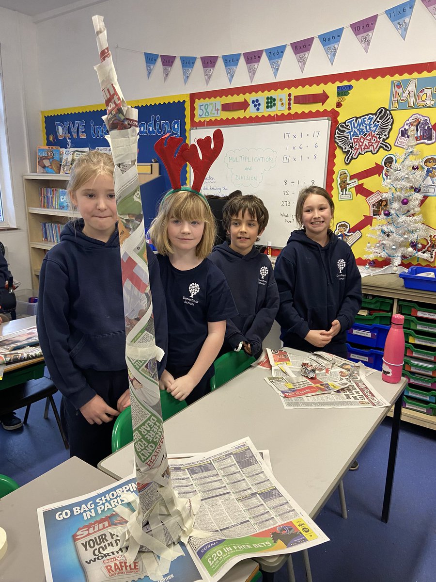DanesfieldY4's tweet photo. ThE #DTStructures challenge! Can we make a skyscraper ๐ made from newspaper? ๐ What about a bridge that can support the weight of a mars bar? ๐ซ #teamworkpacks ๐ถ https://t.co/JrfpORhEXT